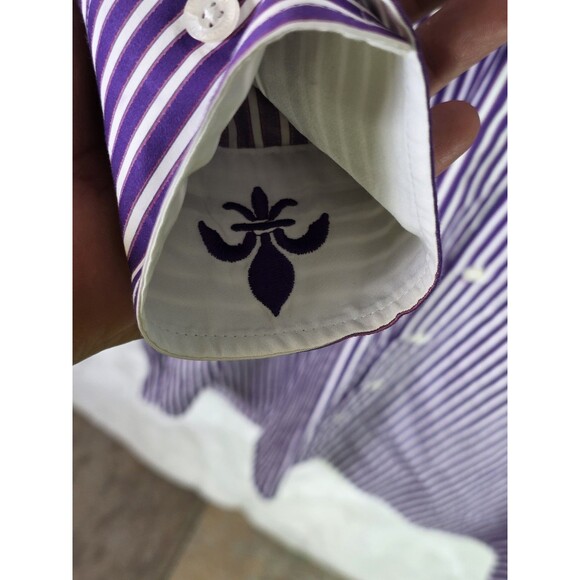 International Laundry Men's XL Fushia / White Striped Long-Sleeve Shirt - Picture 7 of 11